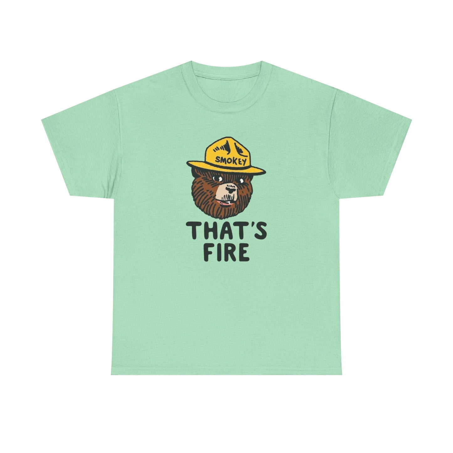 Smokey The Bear That's Fire Funny Graphic T Shirt NEW ADULT TEE VINTAGE