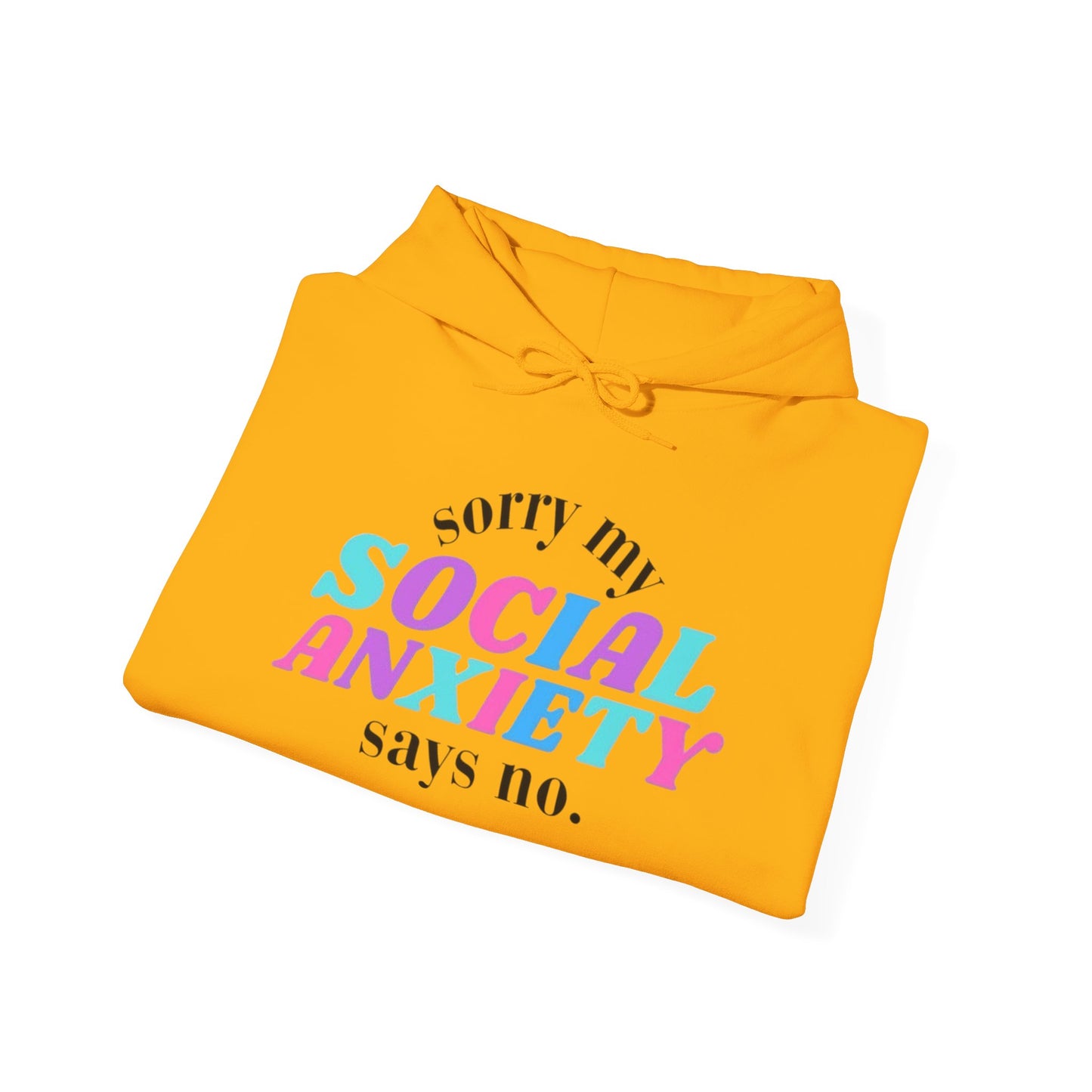 Sorry My Social Anxiety Says No Graphic Hoodie Heavy Blend™ Hooded Sweatshirt