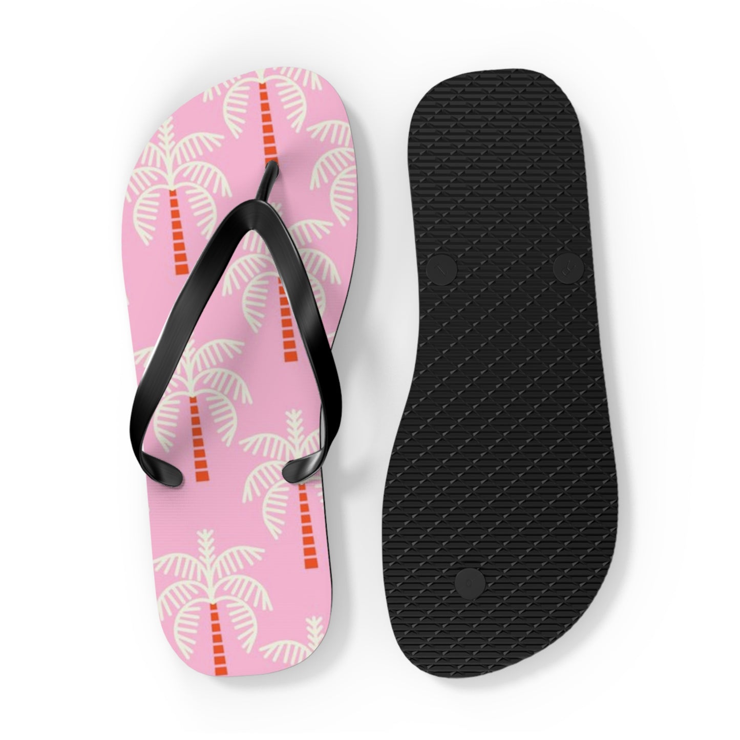 Waves And Sun Sandals Pink Palms Summer Flip Flops Slides BRAND NEW