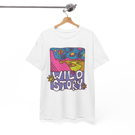 Wild Story Retro Trippy Graphic T Shirt Heavy Cotton Tee NEW ADULT UNISEX