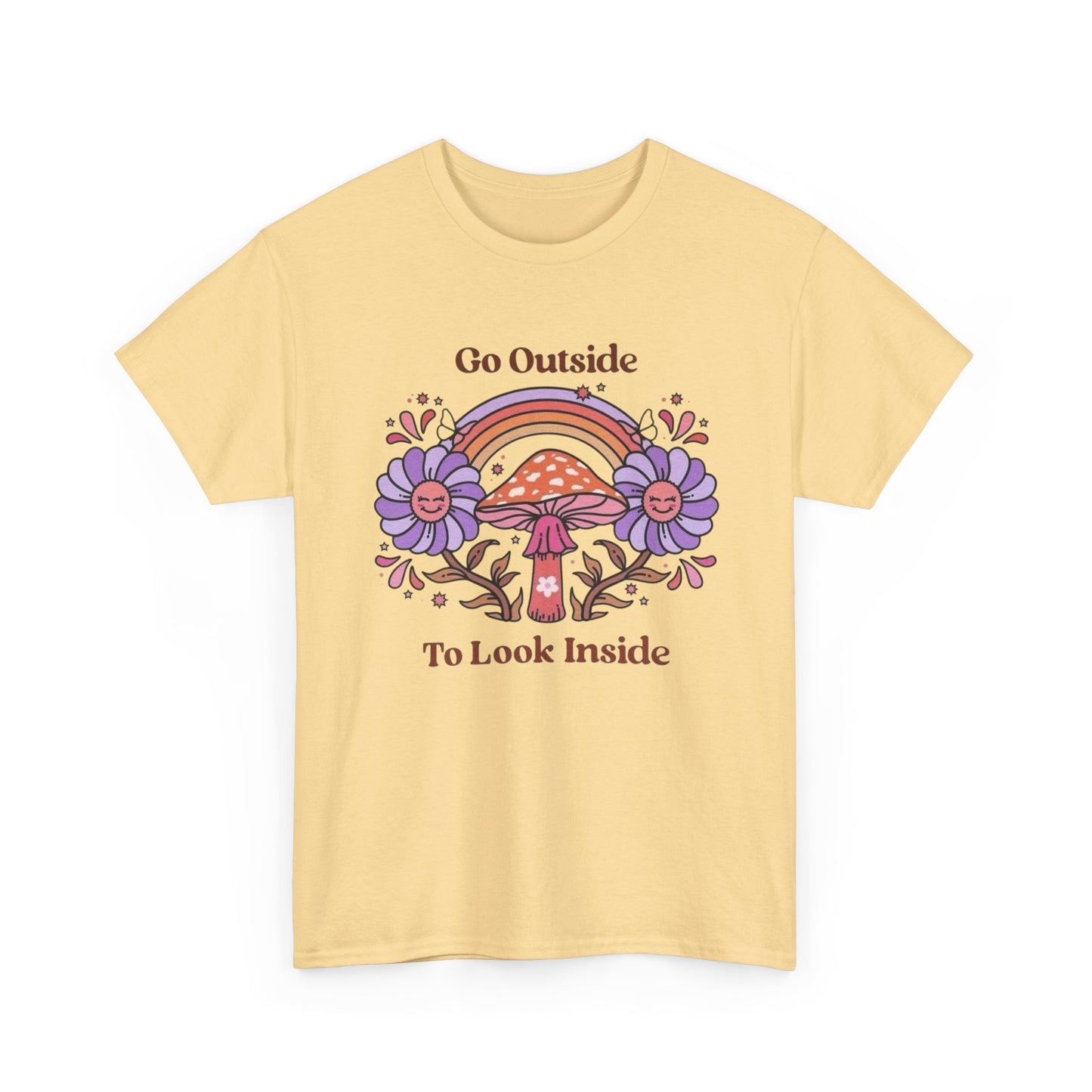 Go Outside To Look Inside Graphic T Shirt NEW ADULT Unisex Heavy Cotton Tee