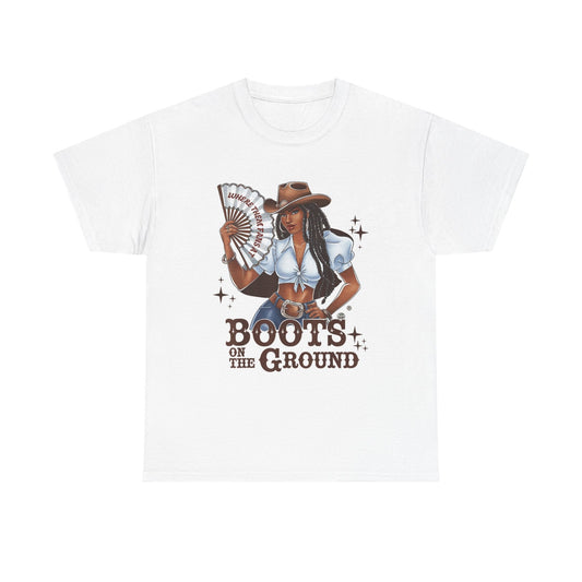 Boots On The Ground Graphic T Shirt Womens Vintage Retro Cotton Tee