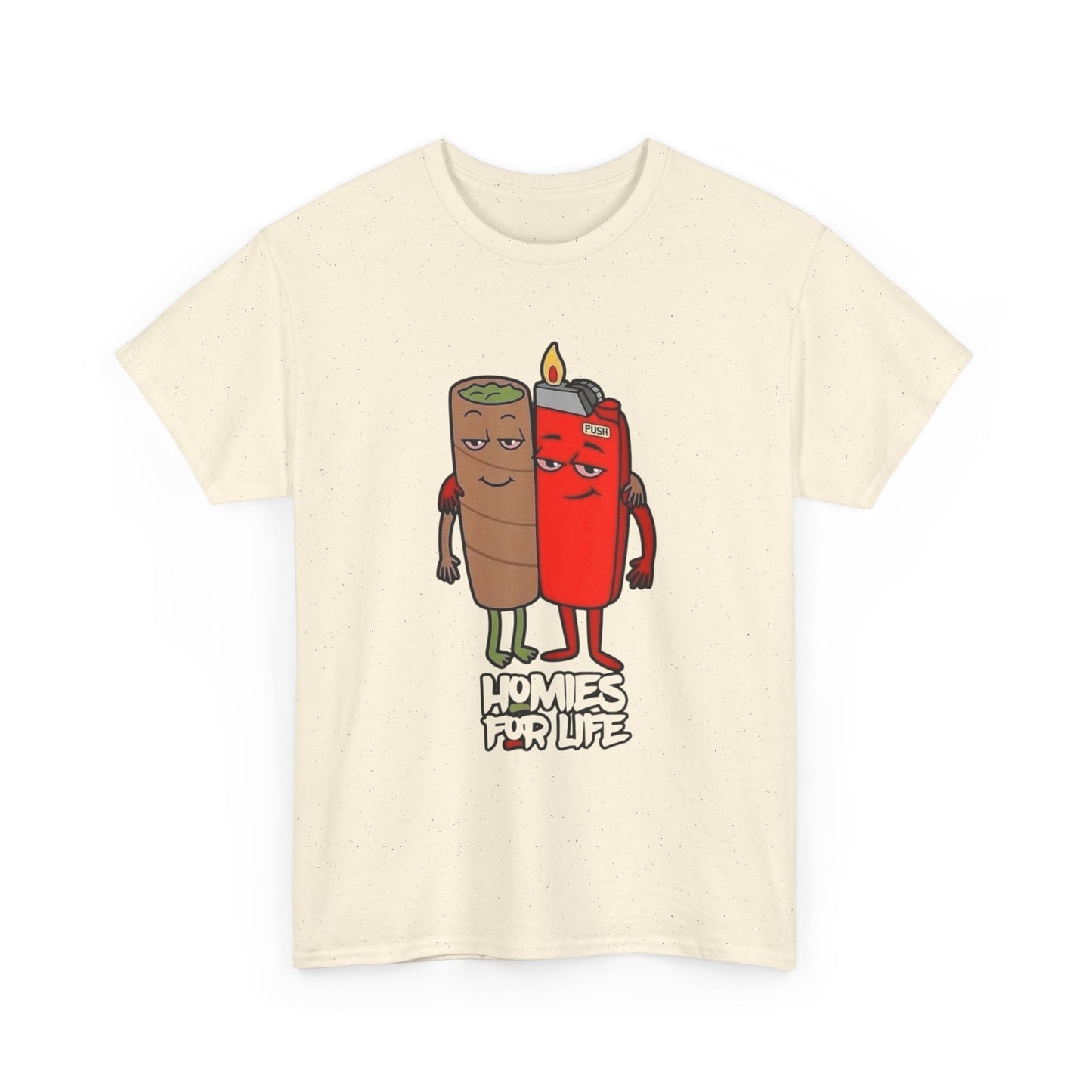 Homies For Life Weed And A Lighter Graphic T Shirt Unisex Heavy Cotton Tee