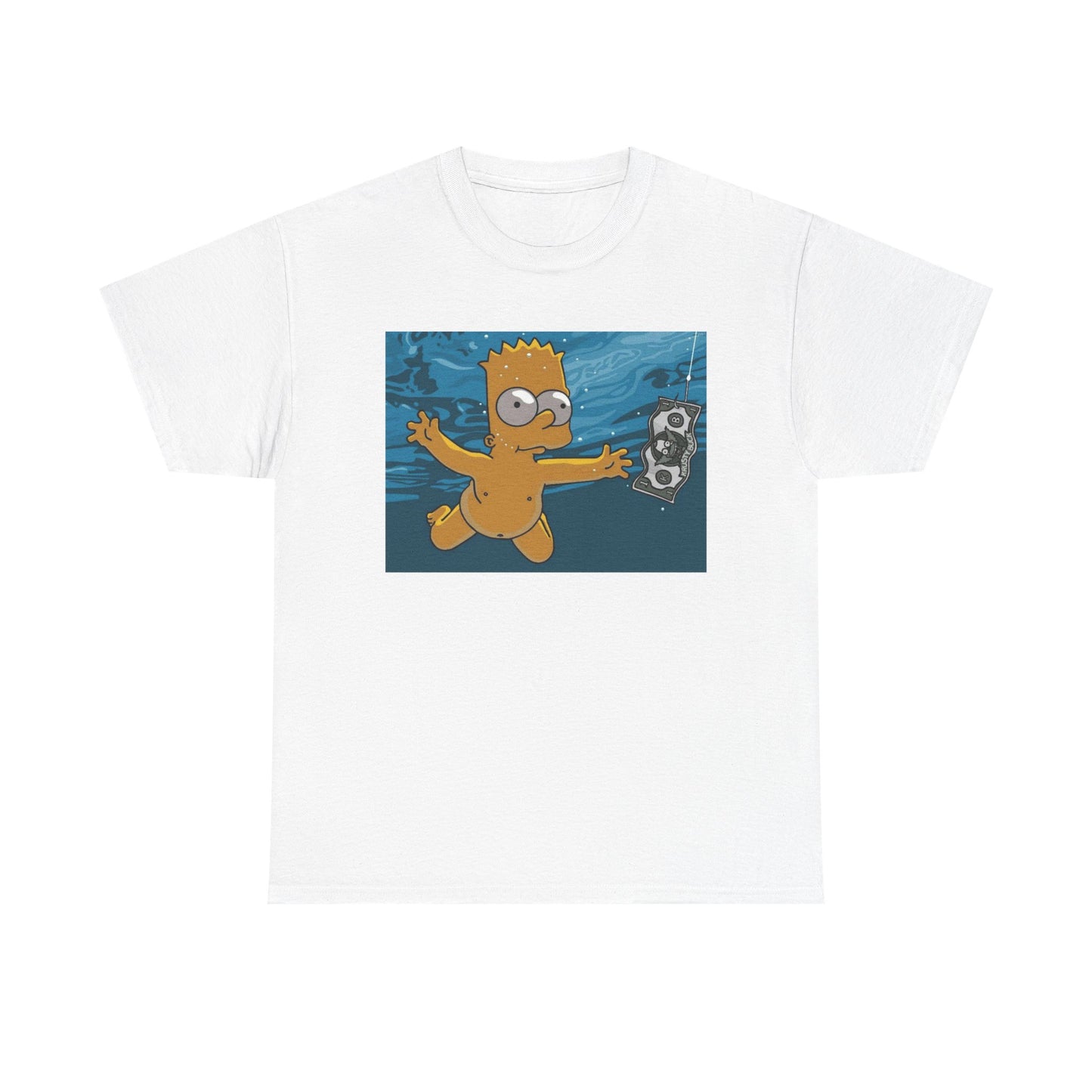 Simpsons T-shirt vintage nirvana retro art funny graphic Unisex Heavy Cotton Tee