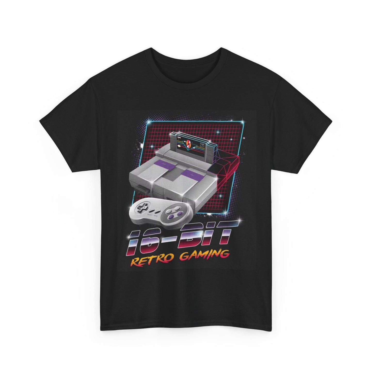 Gaming gamer 90s Tshirt vintage gaming system retro neon Unisex Heavy Cotton Tee