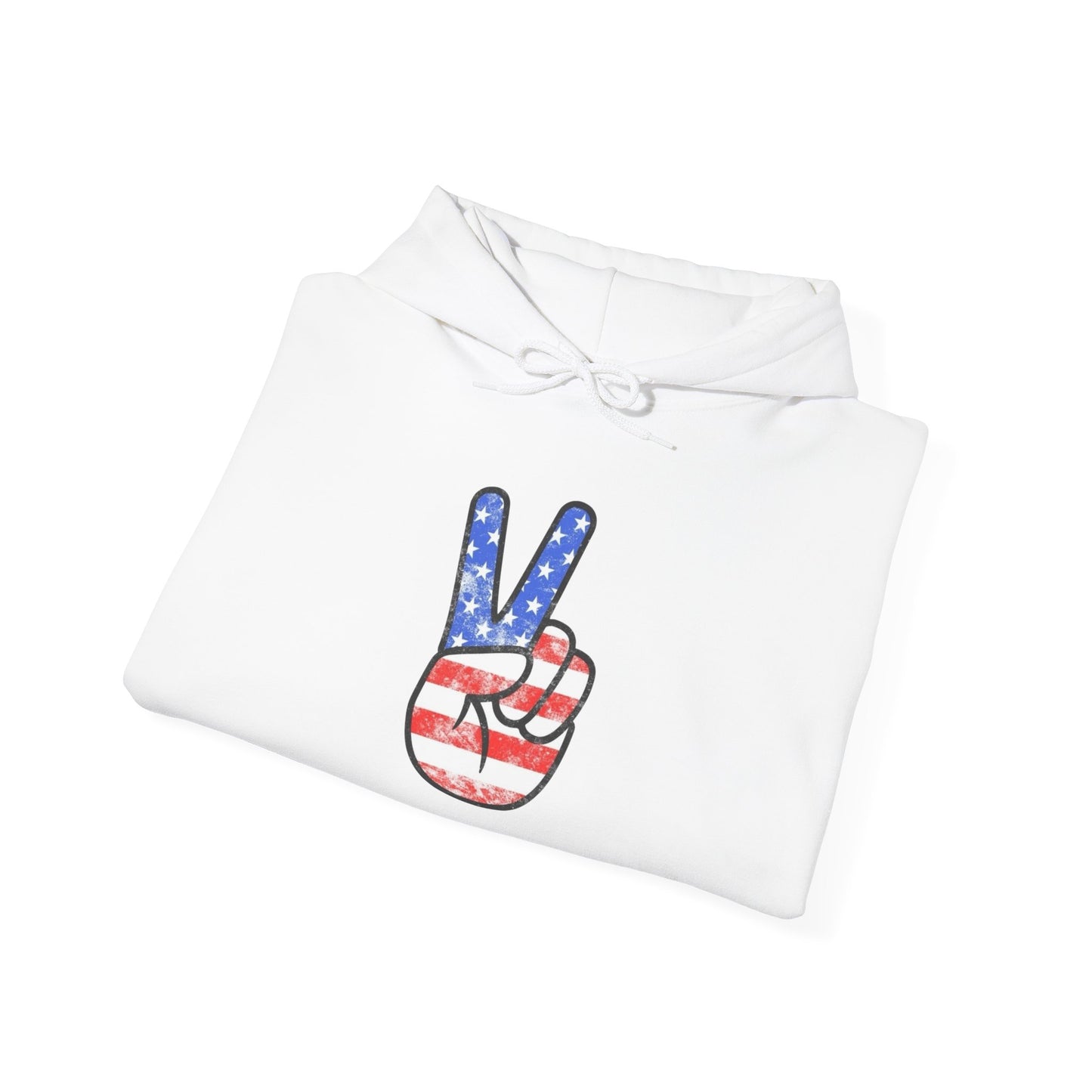 American Flag Peace Sign Retro Graphic Hoodie Heavy Blend™ NEW Sweatshirt