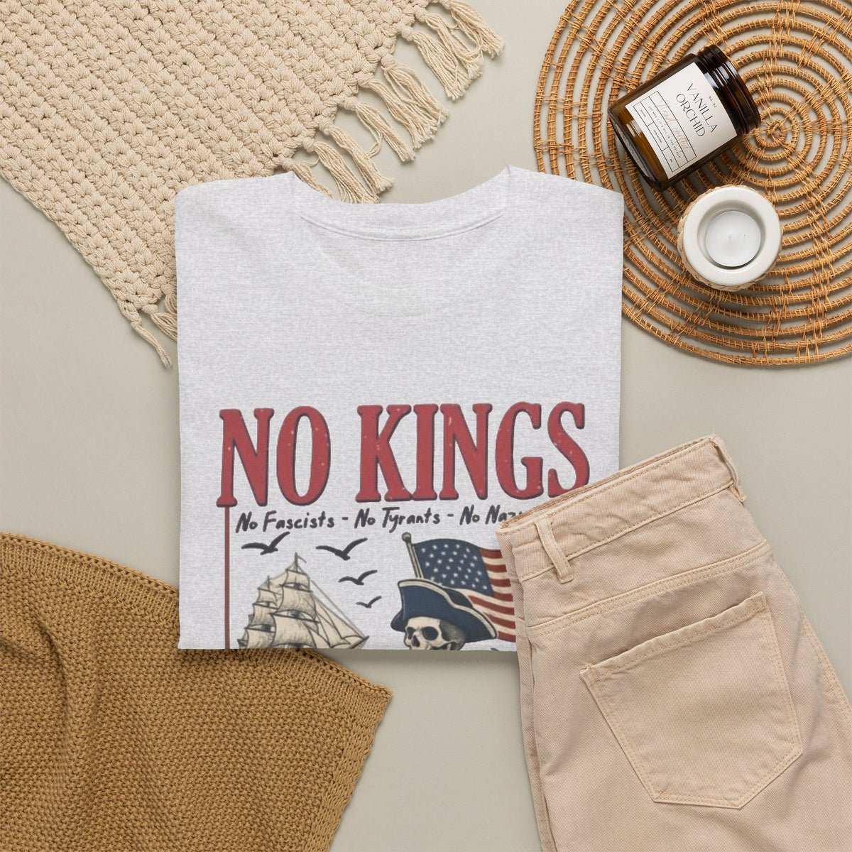 No Kings In America Graphic T Shirt Men's Heavy Cotton Tee