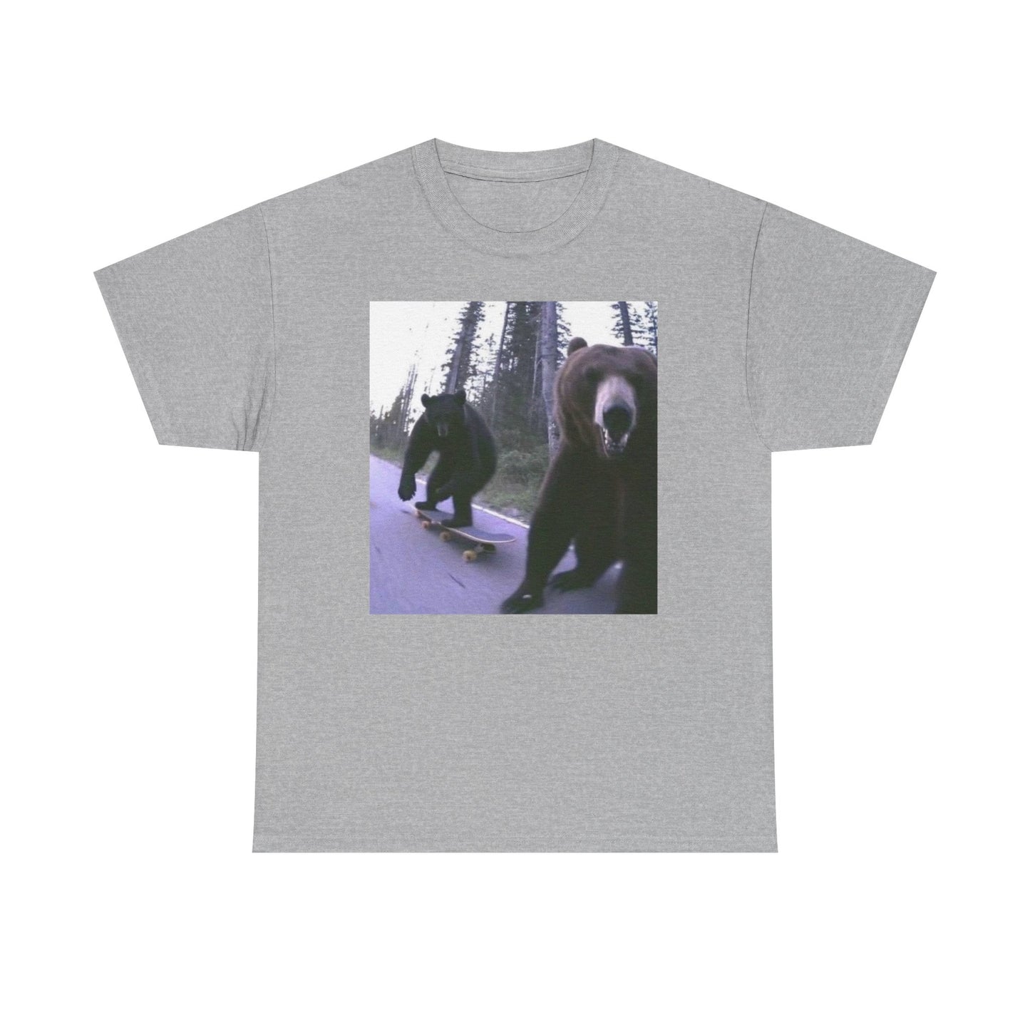 Bear Thrashing Skateboarding Graphic T-Shirt Unisex Heavy Cotton Tee NEW
