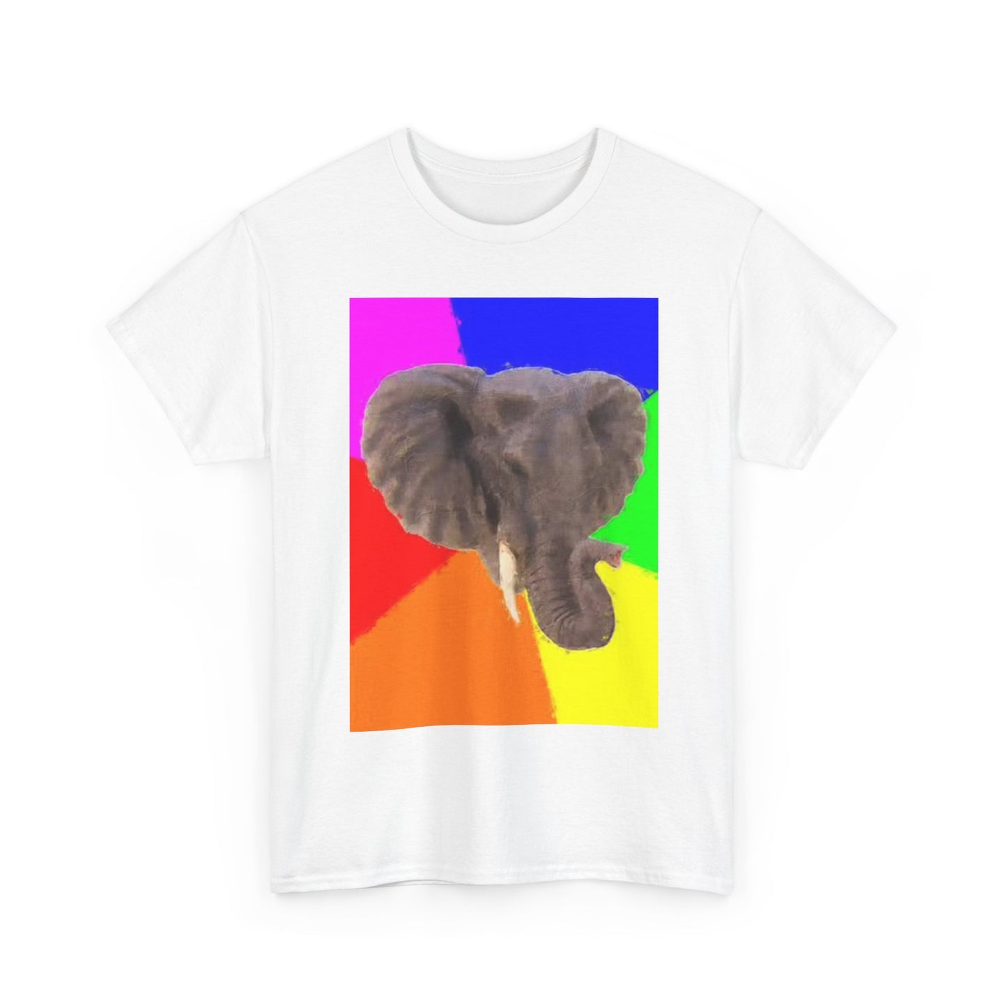 Neon Elephant Shirt Funny Gift trippy Zoo Unisex Heavy Cotton Tee