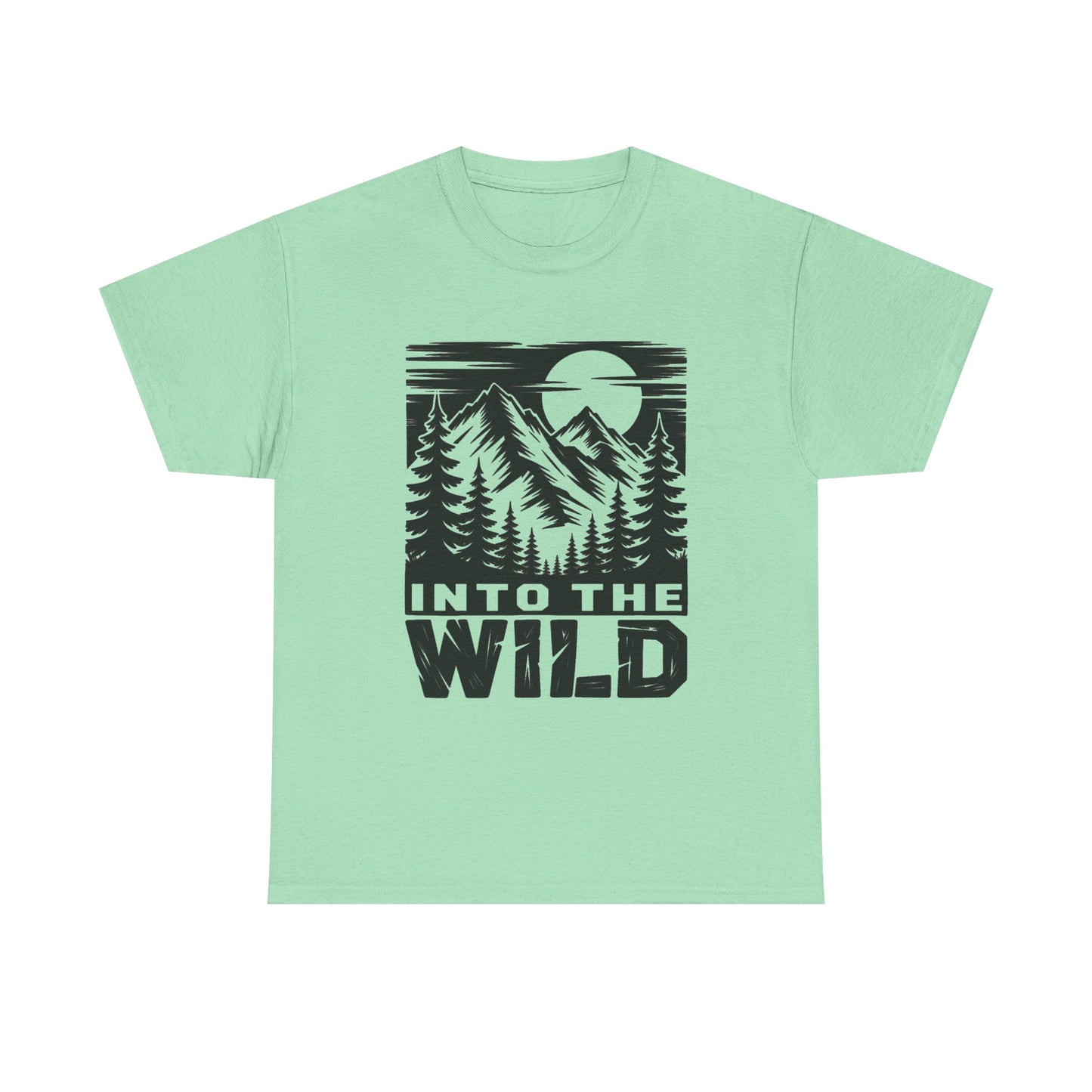 Into The Wild Outdoors Camping Graphic T Shirt Regular Men's Heavy Cotton Tee