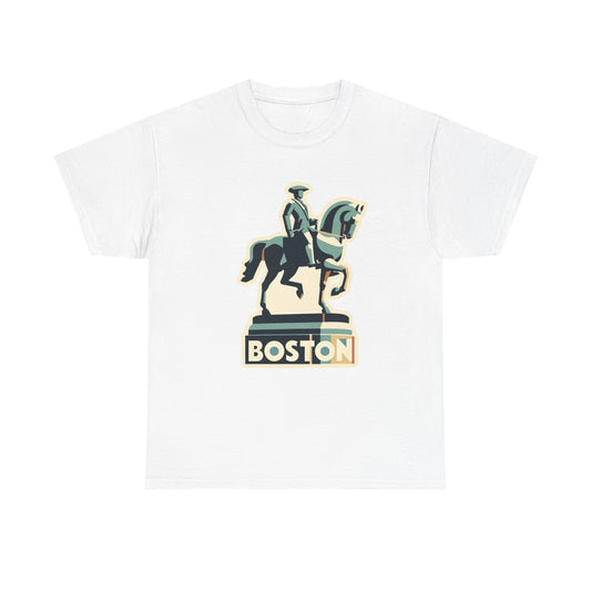 Boston Paul Revere Statue Graphic T Shirt Unisex NEW Heavy Cotton Tee