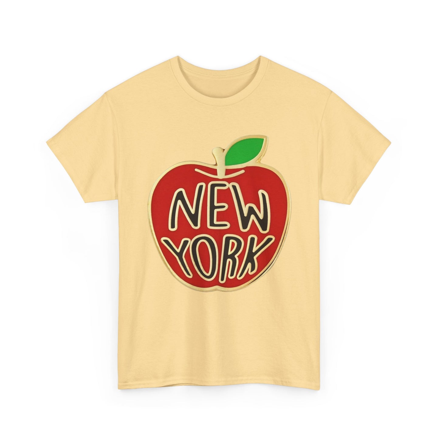 New York Big Apple Gold Graphic T Shirt NEW GIFT Unisex Heavy Cotton Tee