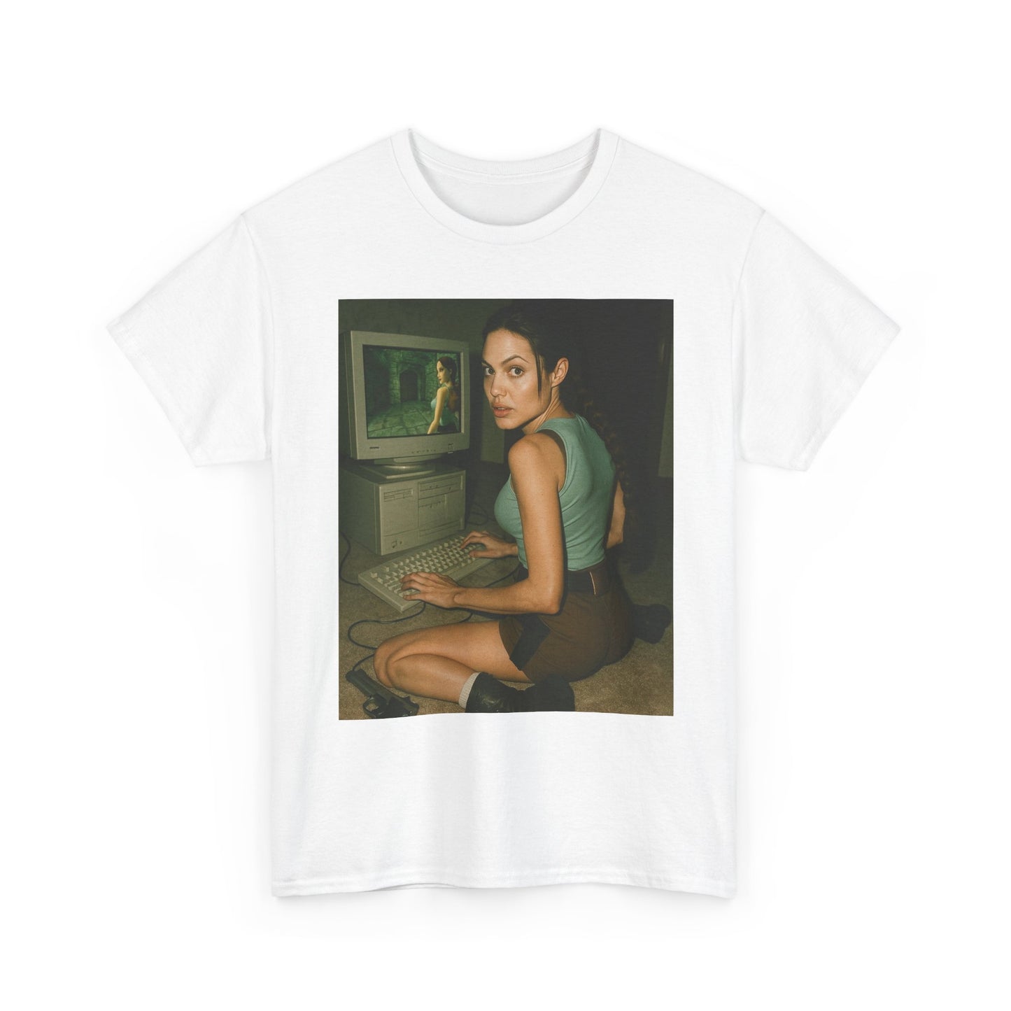 Tomb Raider Graphic T Shirt Vintage Lara Croft 90s Game Unisex Heavy Cotton Tee