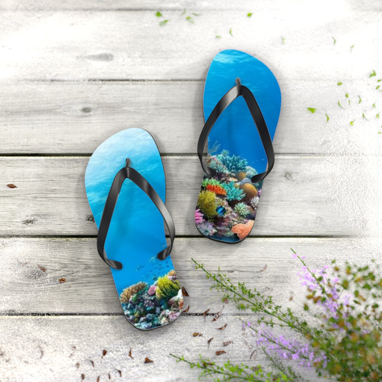 Ocean Underwater Summer Sandals, Beach Shoes, Vacation Flip Flops, Pool Slides
