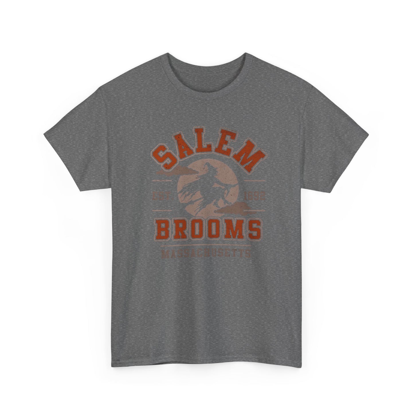 Salem Brooms Spooky Halloween T Shirt Unisex Heavy Cotton Tee