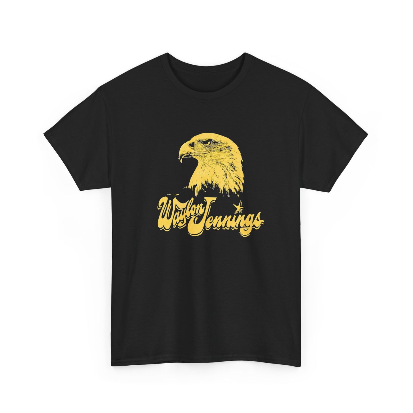 Waylon Jennings Bald Eagle Vintage Country Graphic T Shirt Unisex Heavy Cotton