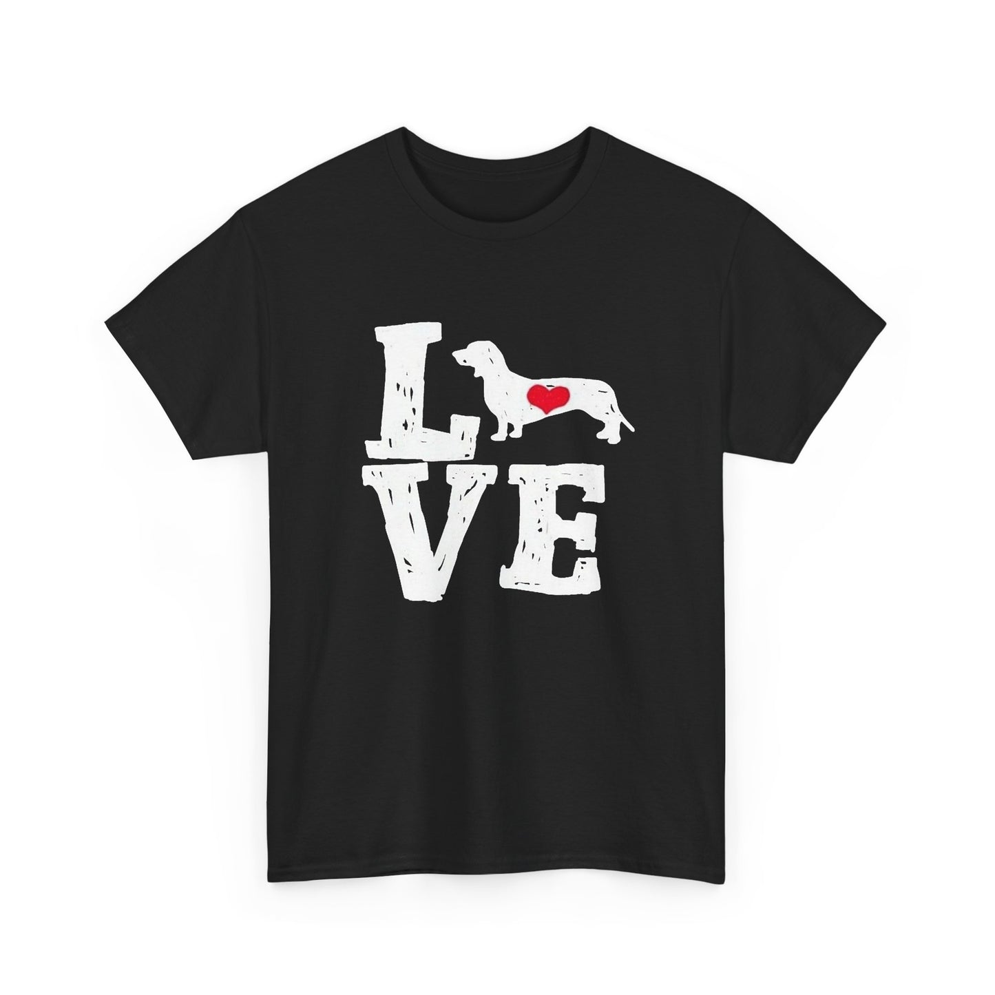Love Dachshund Graphic T Shirt NEW Vintage Unisex Heavy Cotton Tee