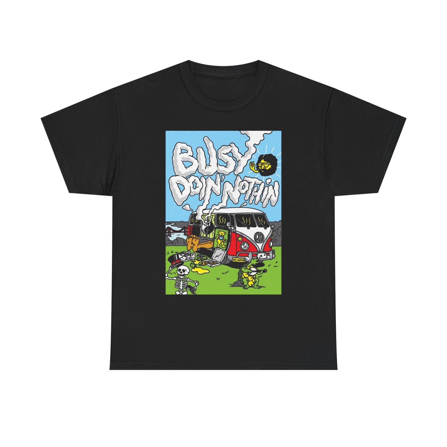Jerry Garcia Busy Doin Nothin Graphic T Shirt Unisex Heavy Cotton Tee