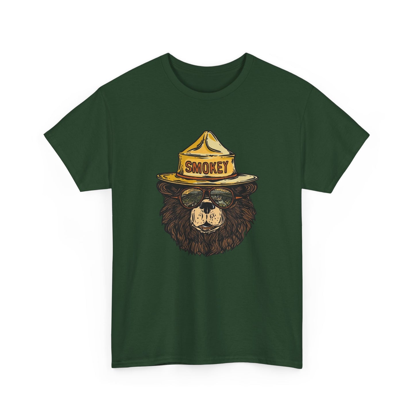 Smokey The Bear Outdoors Retro Graphic T Shirt Unisex Heavy Cotton Tee