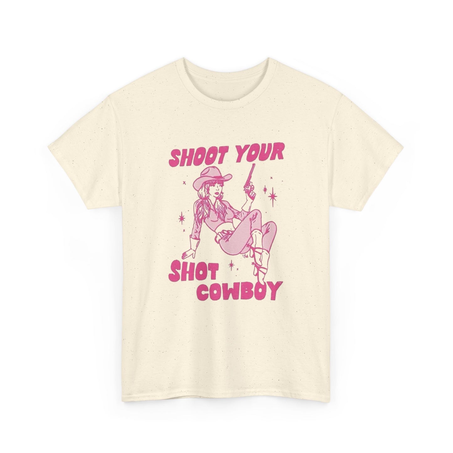 Shoot Your Shot Cowboy Women's Graphic T-Shirt Unisex Heavy Cotton Tee NEW