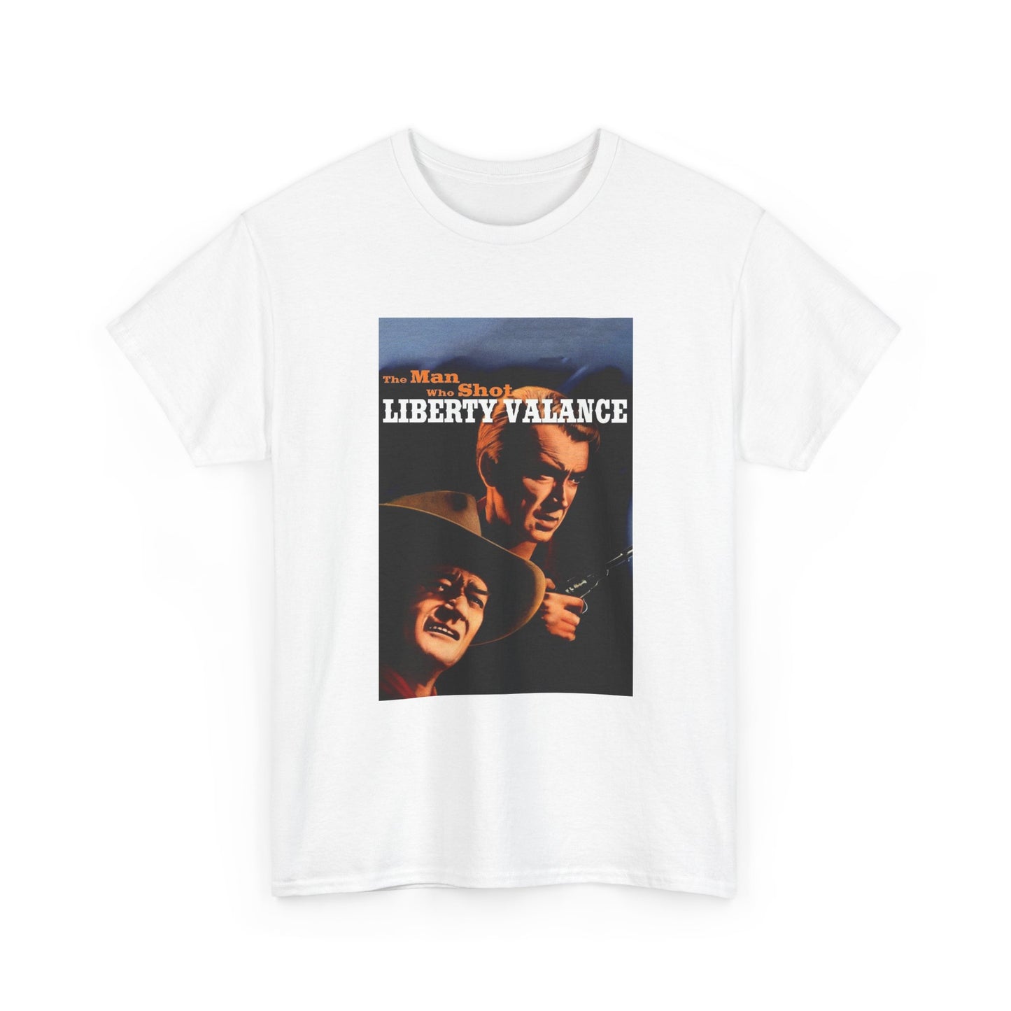 The Man Who Shot Liberty Valance Tshirt Vintage Poster Unisex Heavy john Wayne