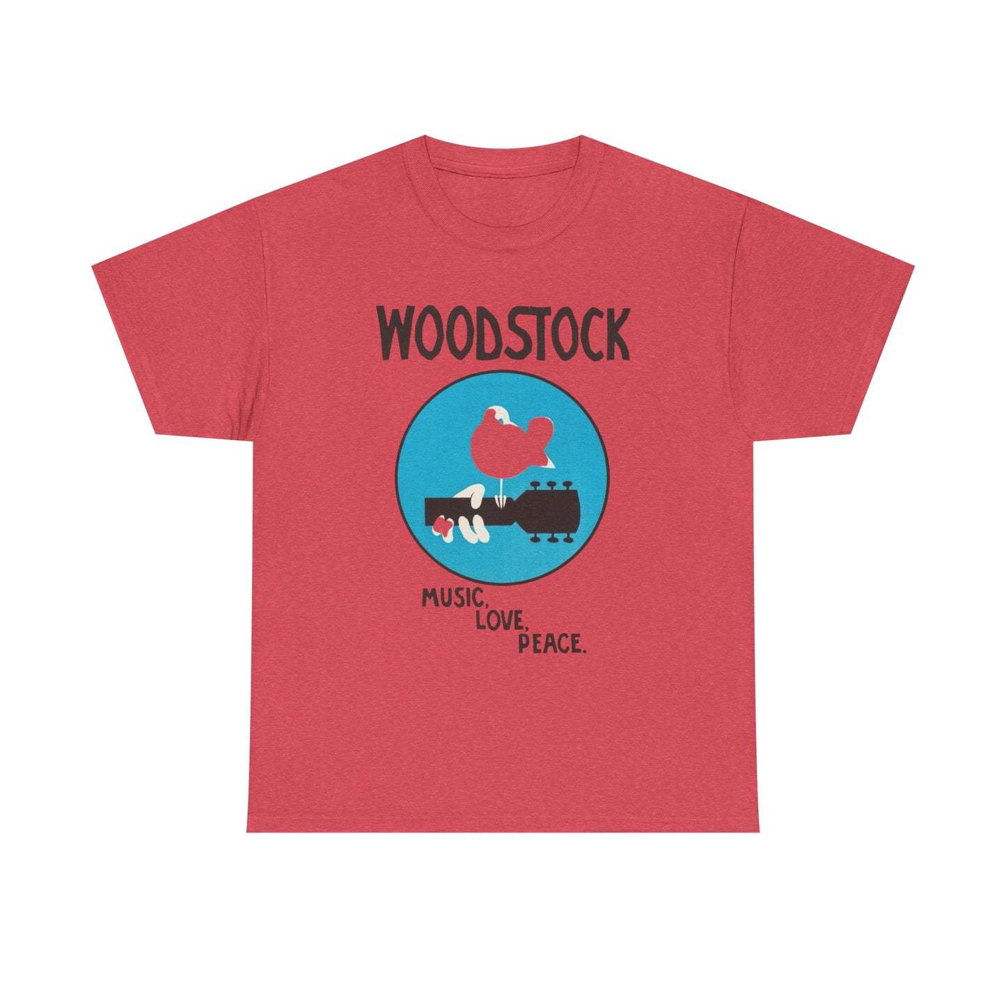 Woodstock Vintage Music Love Peace Graphic T Shirt Unisex Heavy Cotton Tee