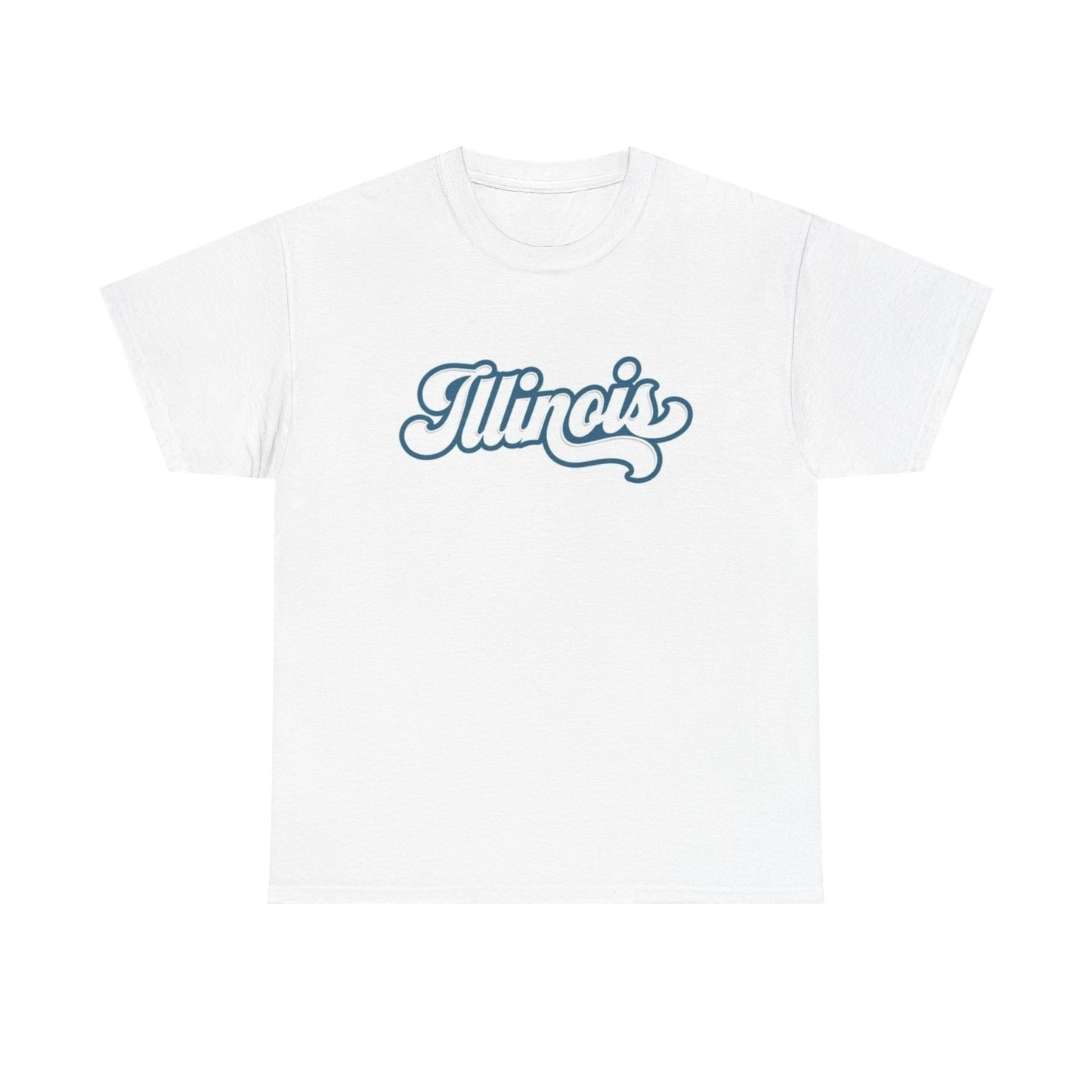 Illinois Graphic State Logo BRAND NEW Apparel T Shirt Unisex Unisex Heavy Cotton
