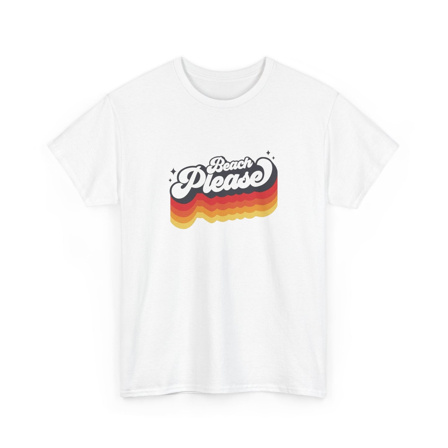 Beach Please Vintage Vacation 70s Graphic T-Shirt Unisex Heavy Cotton Tee