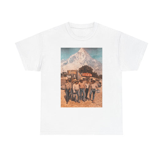 Vintage Busch Beer Poster Mountains Graphic T Shirt Unisex Heavy Cotton Tee Gift