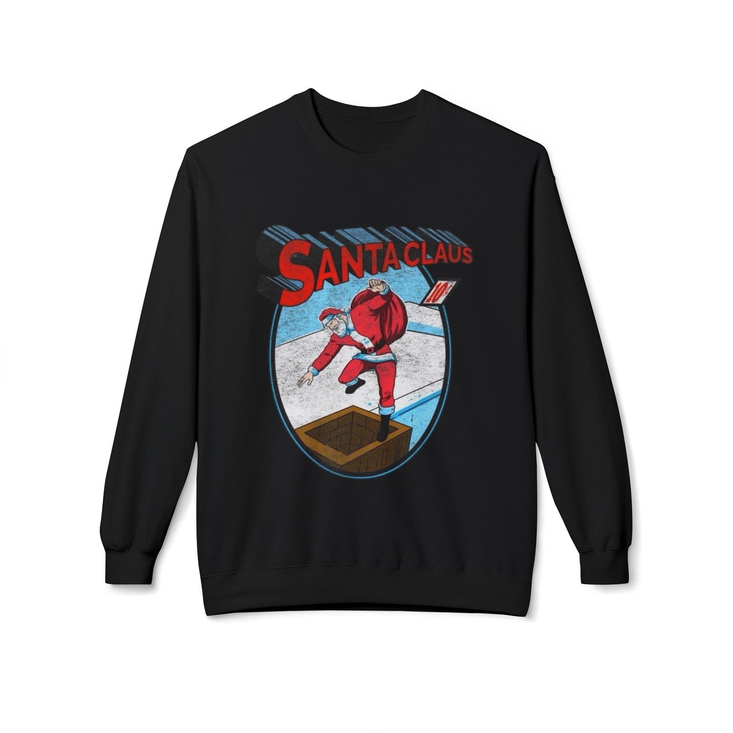 Santa Clause Cartoon Sweater NEW Unisex Fleece Crewneck Sweatshirt