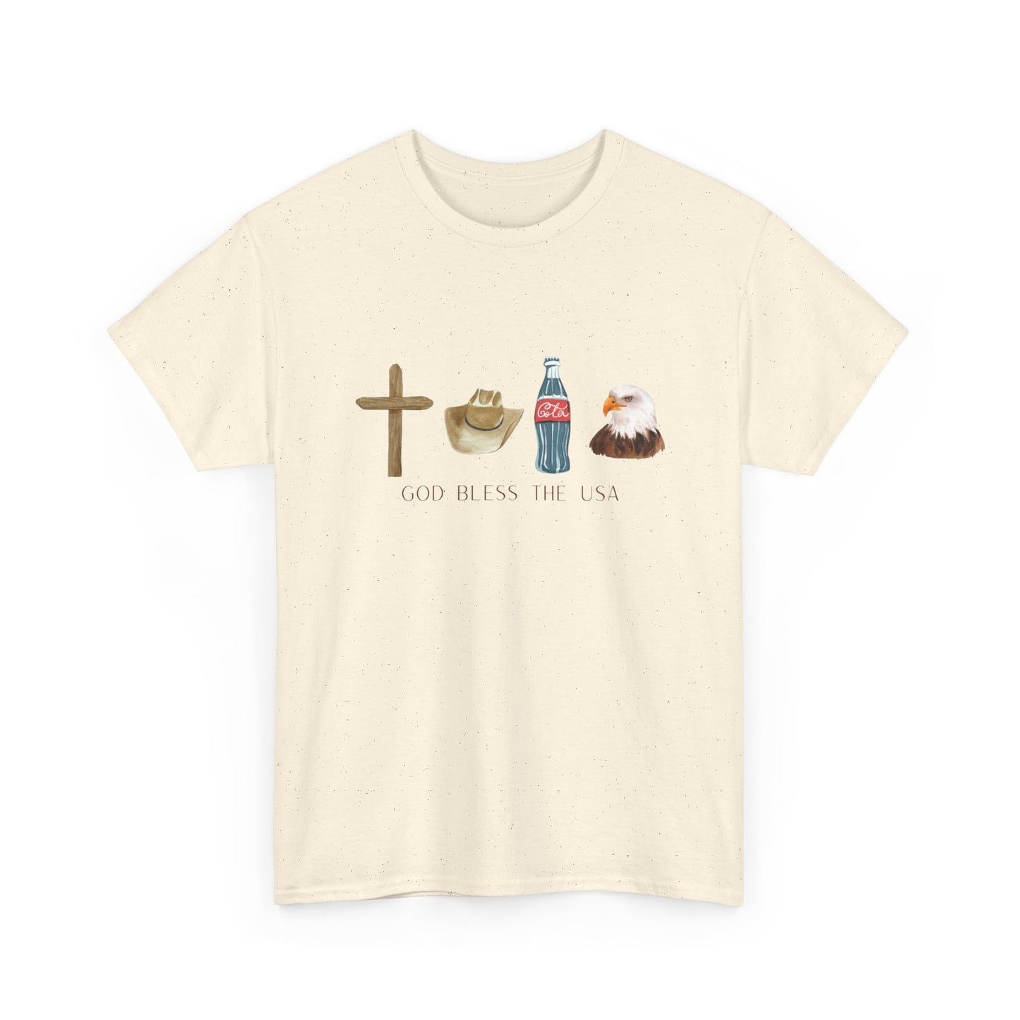 God Bless The USA T Shirt Graphic Men's Heavy Cotton Tee