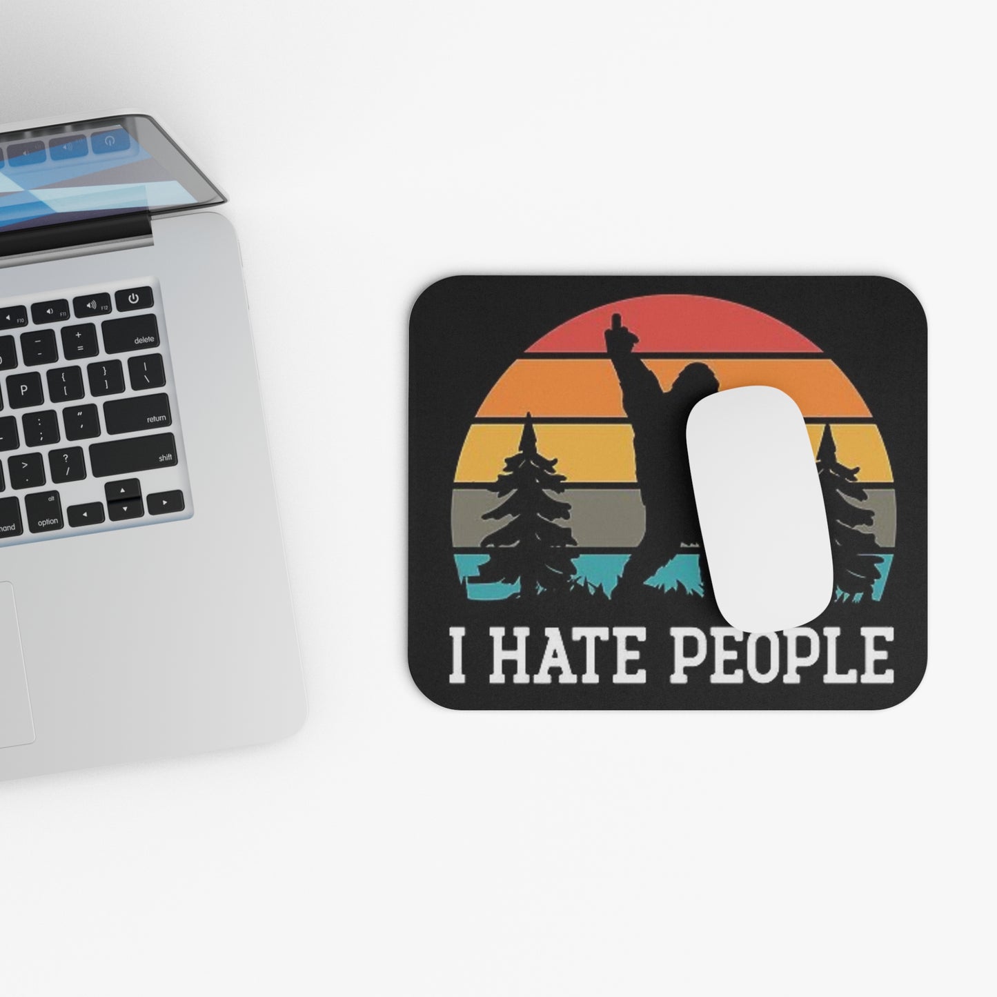 Bigfoot I Hate People Funny Mouse Pad (Rectangle) Outdoors Cabin Office