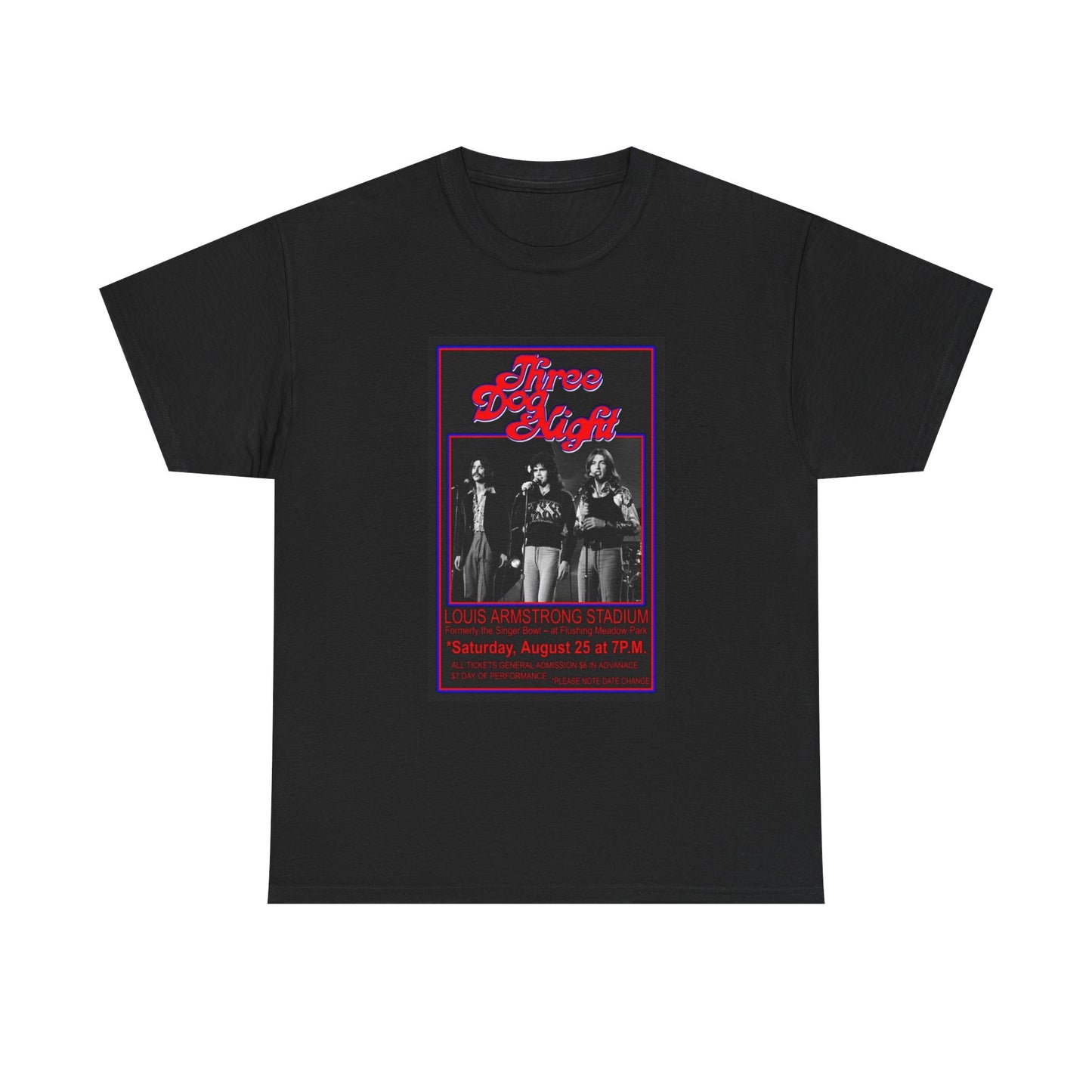 Three Dog Night Tshirt Retro Rock Poster vintage Unisex Heavy Cotton Tee