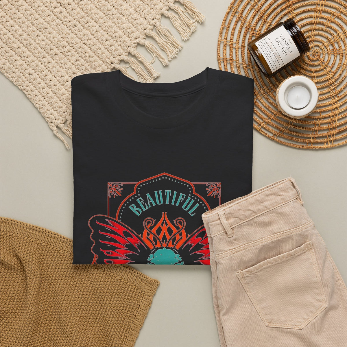 Beautiful Disaster Graphic T Shirt Men's Heavy Cotton Tee
