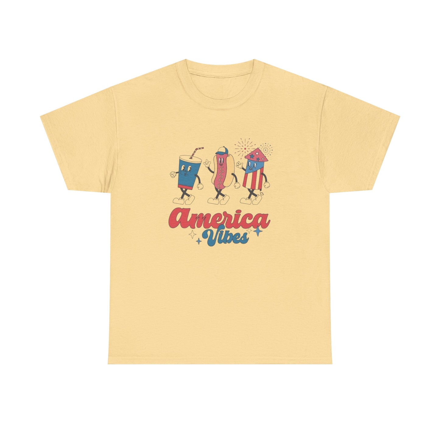 America Vibes BBQ Graphic T Shirt ADULT NEW