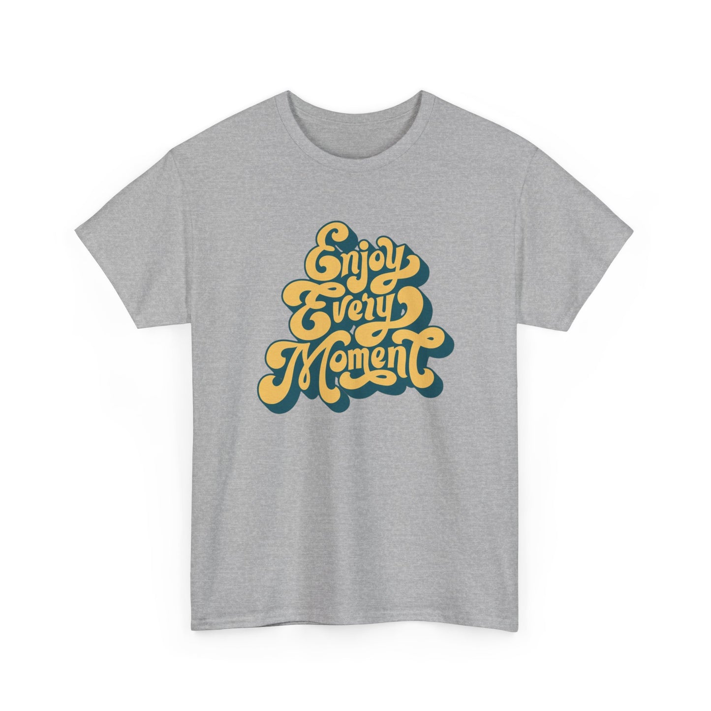 Enjoy Every Moment Graphic T Shirt Groovy Vibes Unisex Heavy Cotton Tee