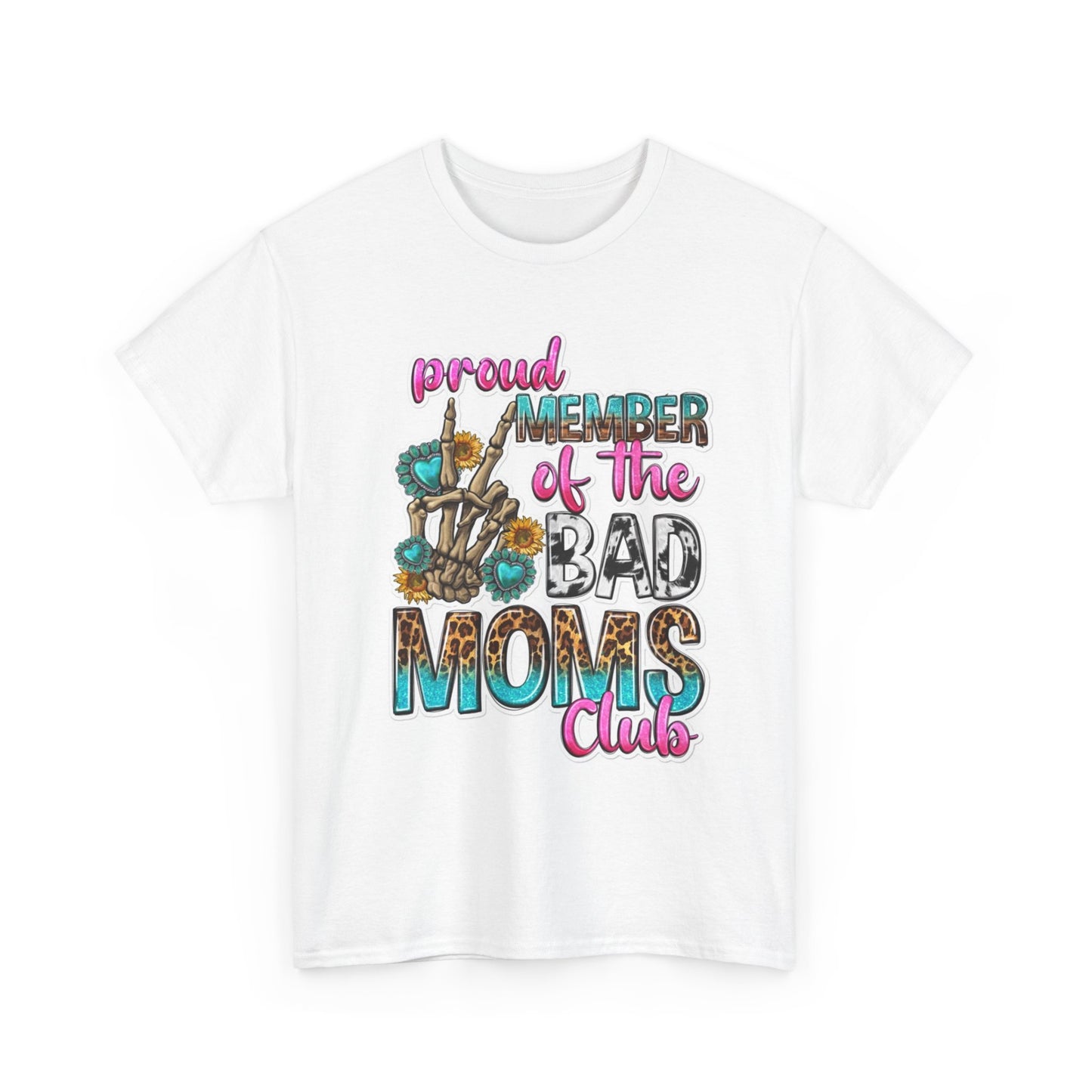 Bad Moms Club Graphic T Shirt Vintage Funny Retro Womens Heavy Cotton Tee