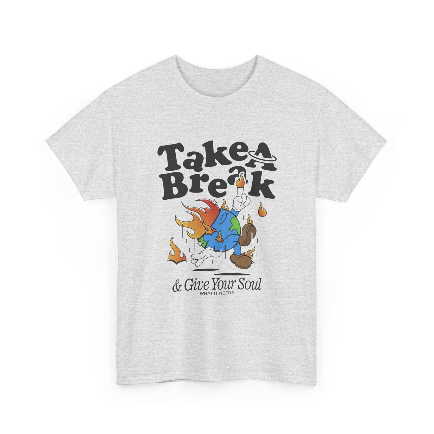 Take A Break For Your Soul World Graphic T Shirt Unisex Heavy Cotton Tee