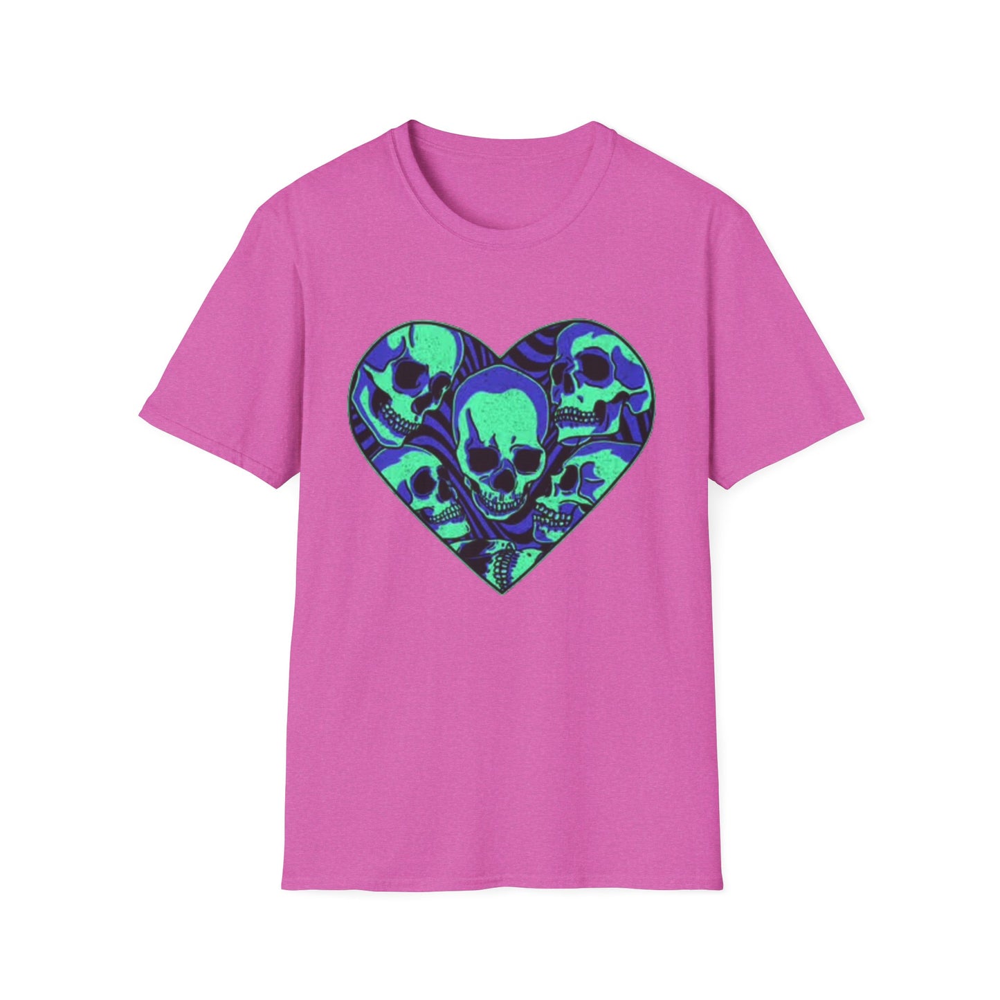 Death Heart Graphic T Shirt Retro Skeleton Unisex Softstyle T-Shirt