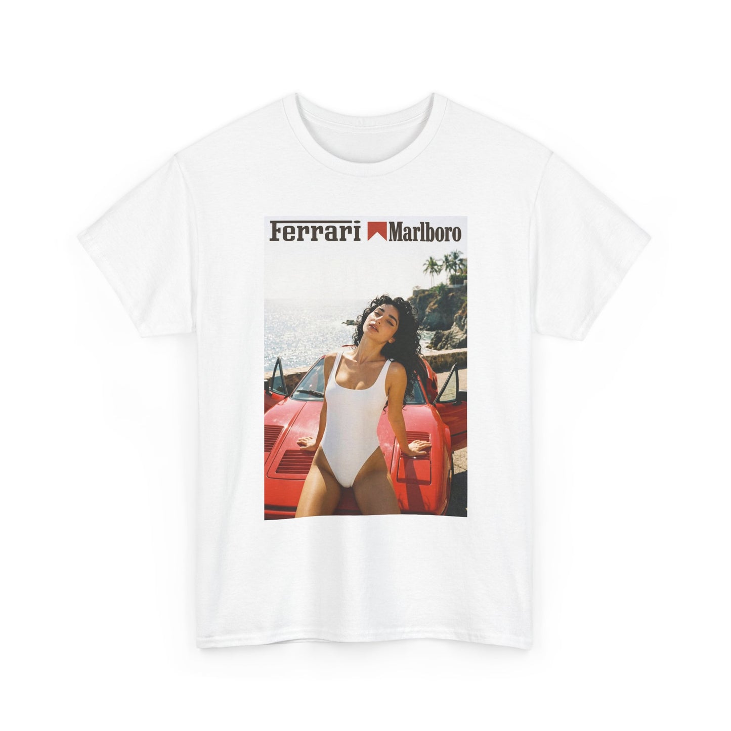 Ferrari Racing Marlboro Graphic T Shirt Men's Heavy Cotton Tee - Quality - Modern True to Size