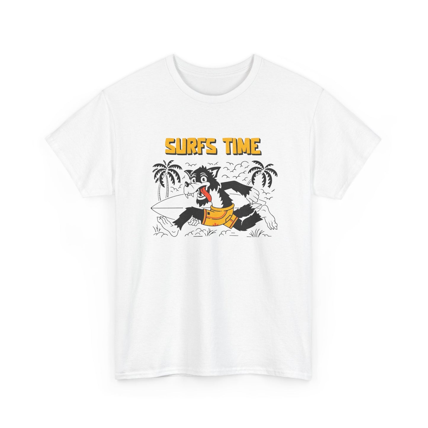 Surfs Time Retro T Shirt Graphic Unisex Heavy Cotton Tee NEW GIFT
