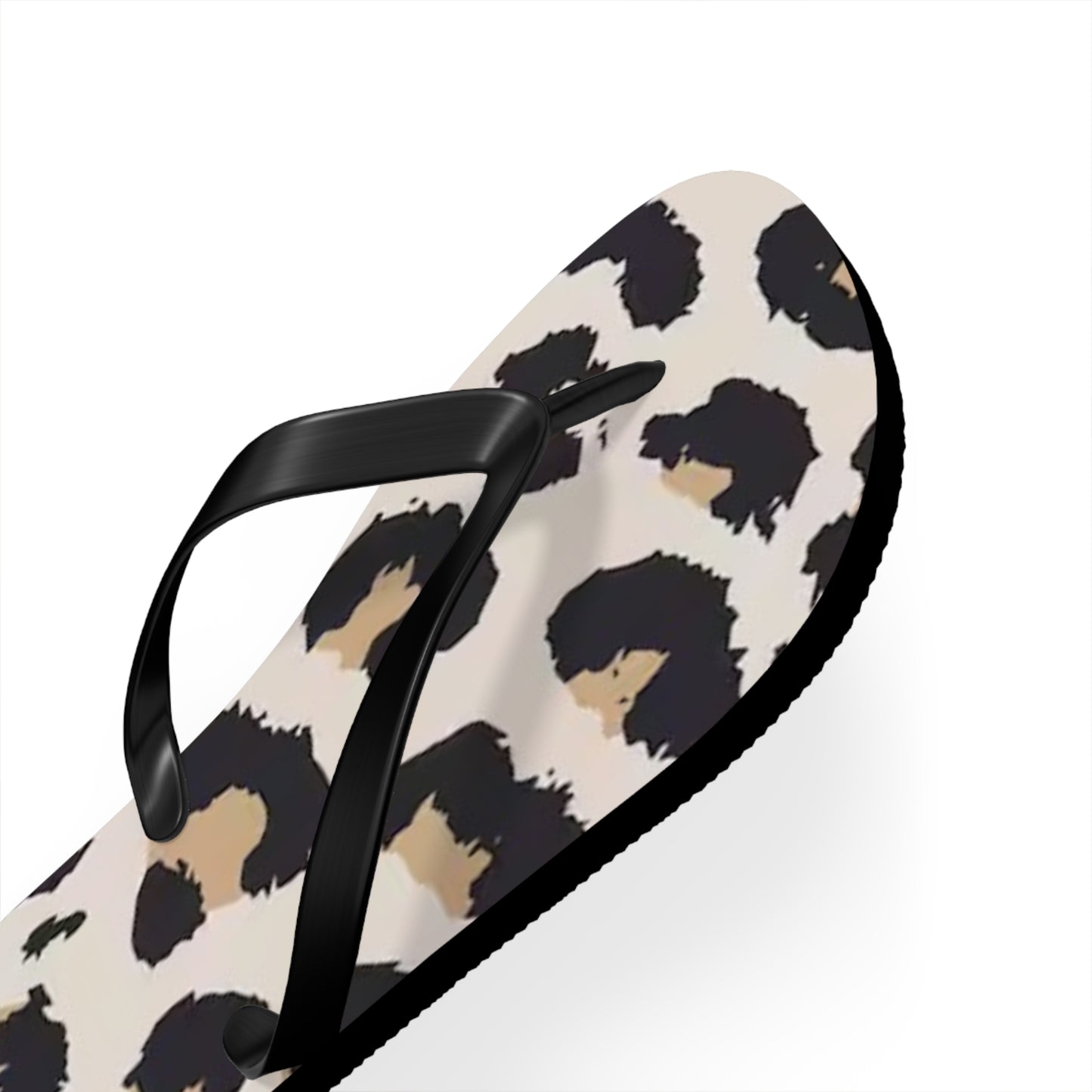 Cheetah Print Tan Beach Sandals, Slides for Summer, Flip Flops, Water Resistant