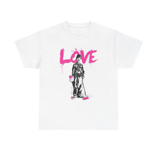 Charlie Chaplin Love Graphic T Shirt Adult NEW Unisex Heavy Cotton Tee