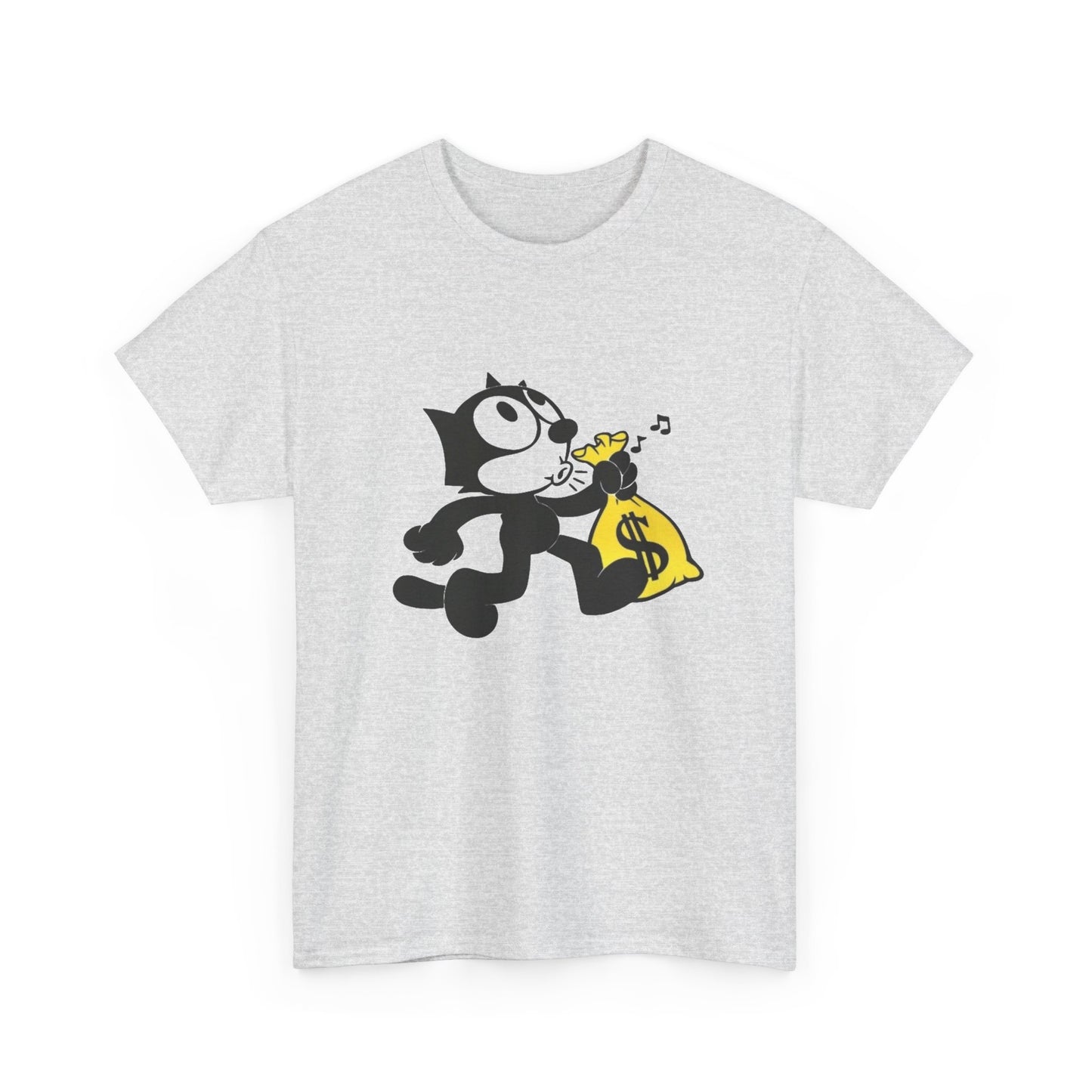Money Bag Cat Graphic T Shirt NEW Vintage Unisex Heavy Cotton Tee