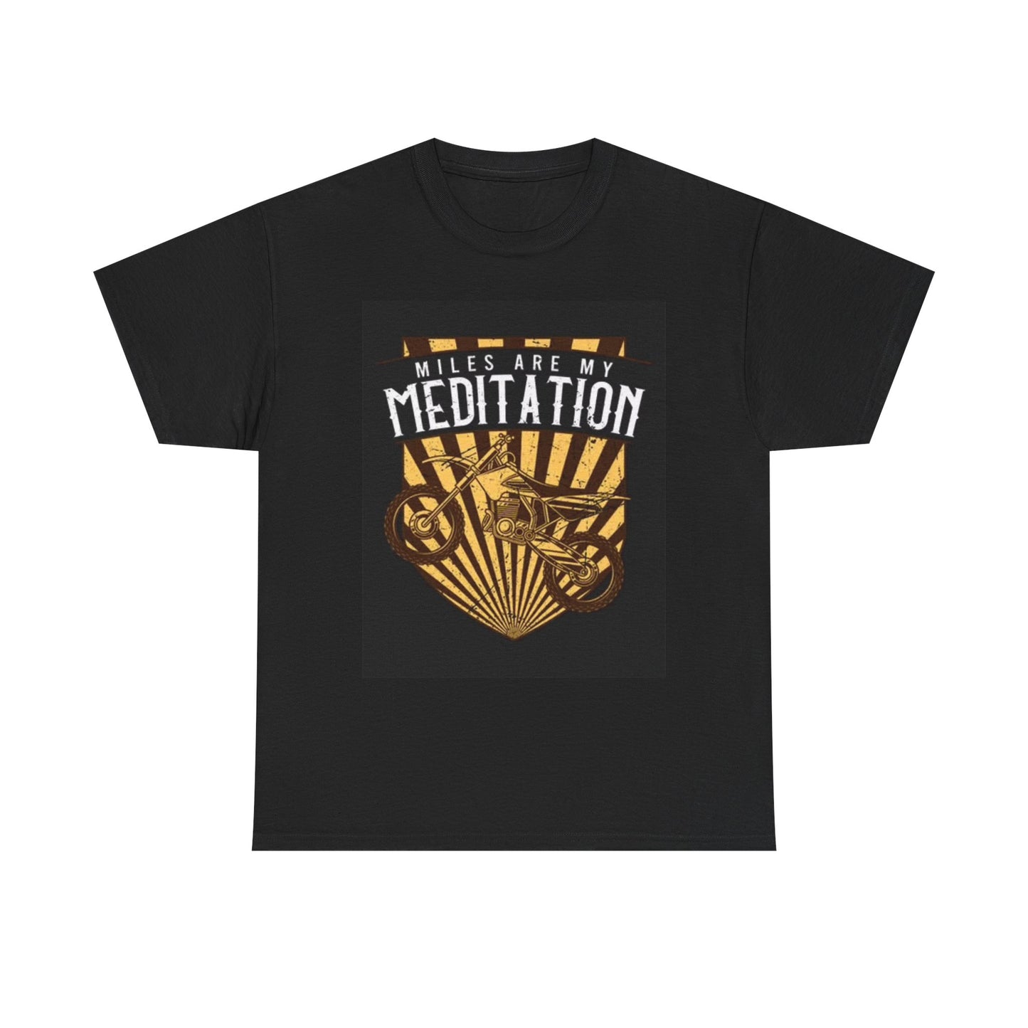 Miles Are My Meditation Dirtbike Graphic T Shirt Motorcycles Unisex Heavy Cotton