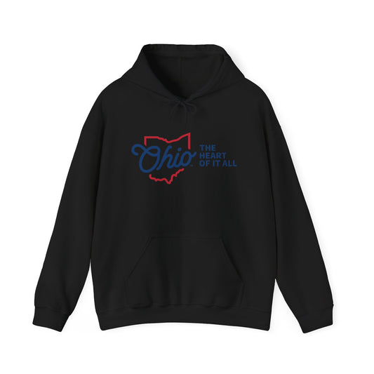 Ohio The Heart Of It All Graphic Hoodie Unisex Heavy Blend™ Hooded Sweatshirt