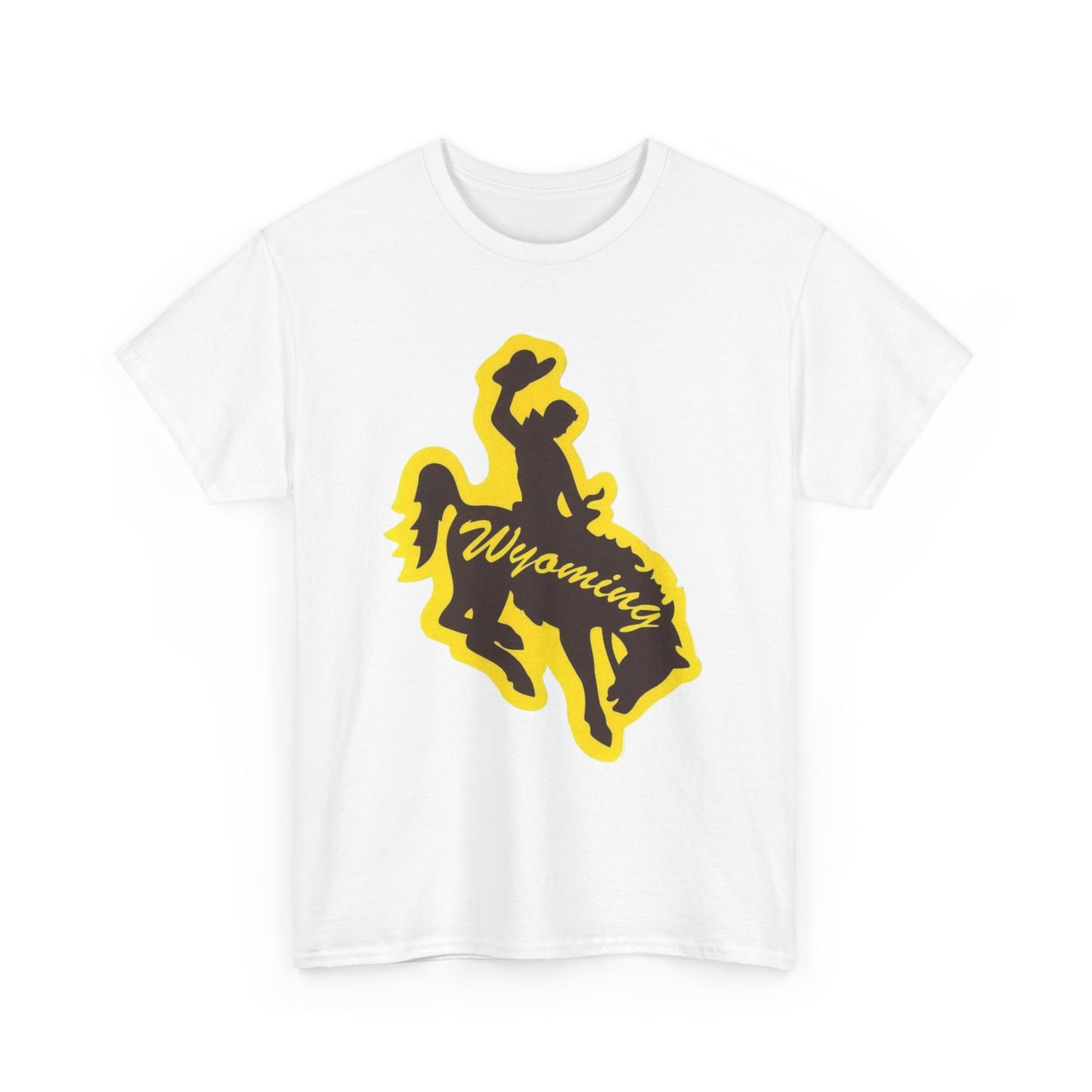 Wyoming Cowboy Graphic T Shirt NEW ADULT Unisex Heavy Cotton Tee