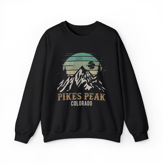 Pikes Peak Colorado Retro Sweatshirt Men's Adult Crewneck