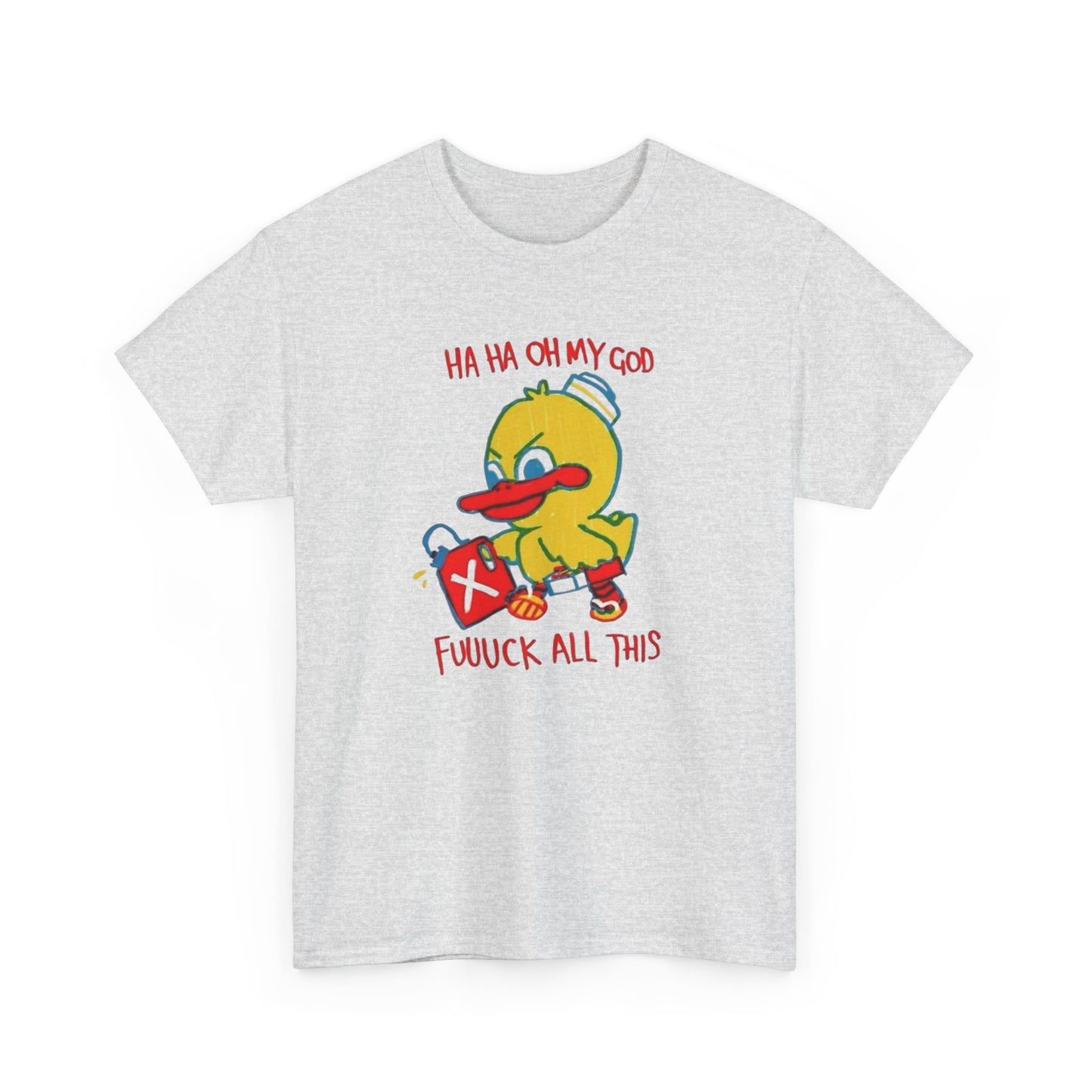 Ha Ha Funny Duck Graphic T-Shirt Unisex Heavy Cotton Tee Gift