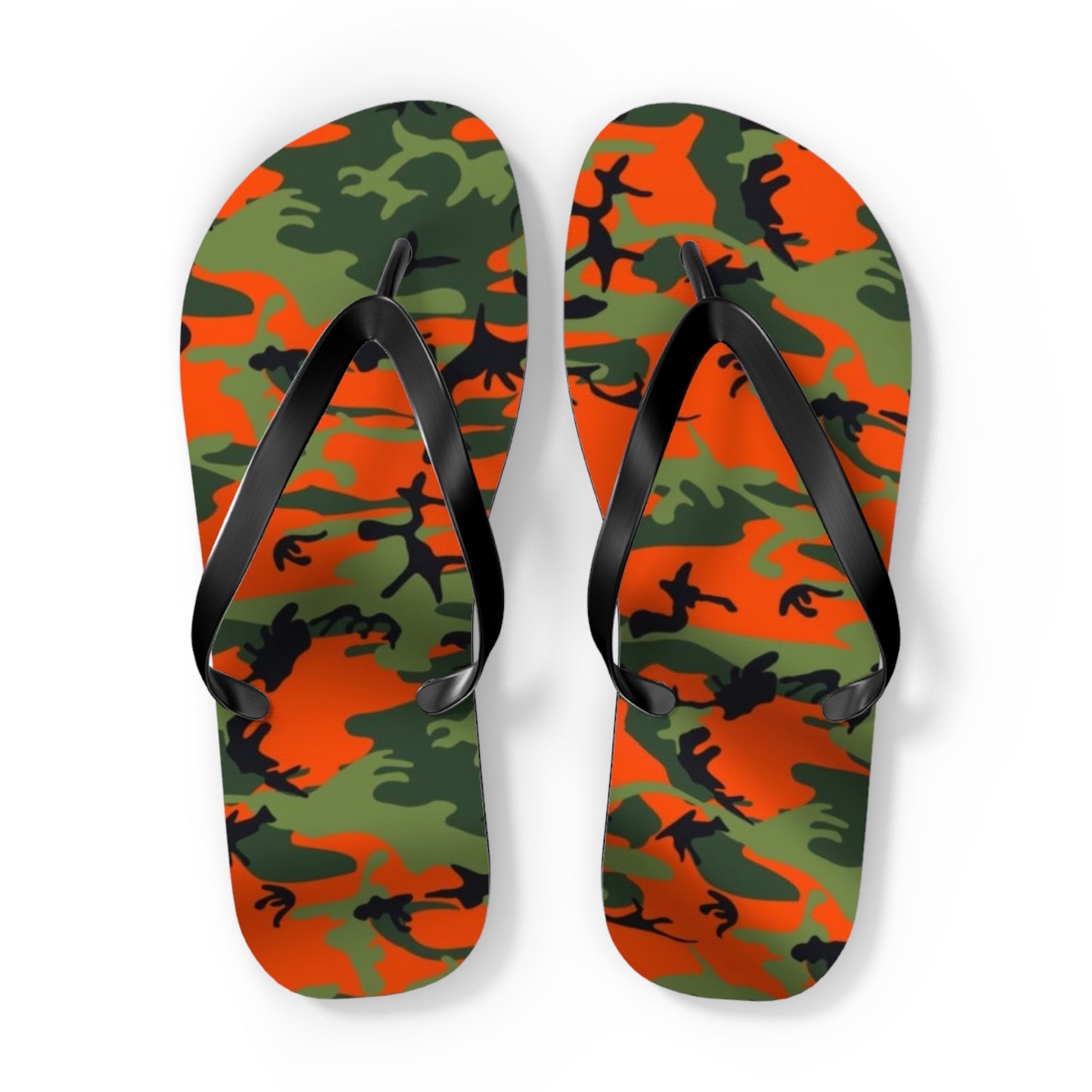 Waves And Sun Sandals Orange Camo Summer Flip Flops Slides BRAND NEW
